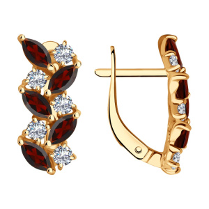 Серьги из золота с полудрагоценными вставками