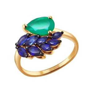 Кольцо из золота с полудрагоценными вставками