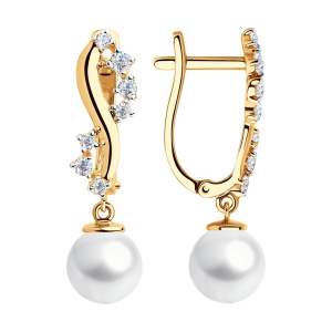 Серьги из золота с полудрагоценными вставками