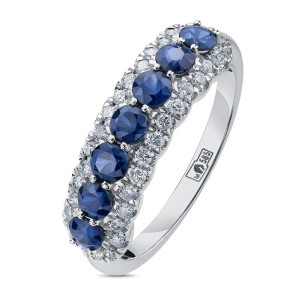 Кольцо из золота с цветными драгоценными вставками