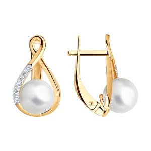 Серьги из золота с полудрагоценными вставками