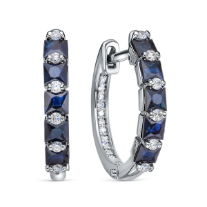 Серьги из золота с цветными драгоценными вставками