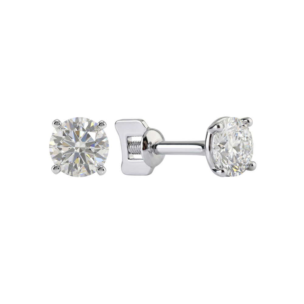 Серьги из золота с бриллиантами выращенными