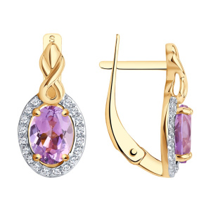 Серьги из золота с полудрагоценными вставками