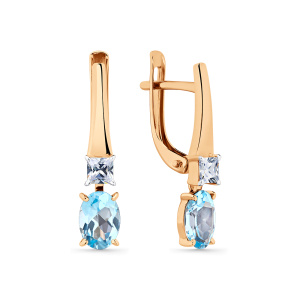 Серьги из золота с полудрагоценными вставками