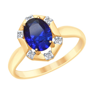 Кольцо из золота с полудрагоценными вставками