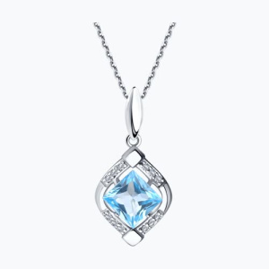 Подвеска из серебра с полудрагоценными вставками