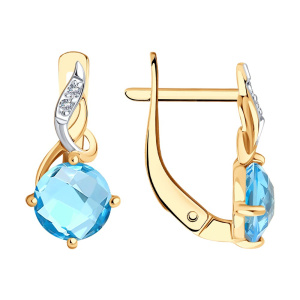 Серьги из золота с полудрагоценными вставками