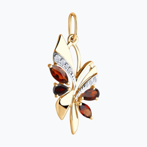 Подвеска из золота с полудрагоценными вставками