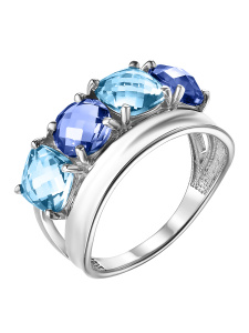 Кольцо из серебра с полудрагоценными вставками