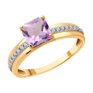 Кольцо из золота с полудрагоценными вставками