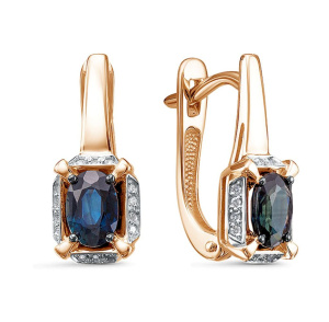 Серьги из золота с цветными драгоценными вставками