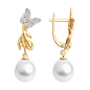 Серьги из золота с полудрагоценными вставками