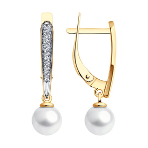 Серьги из золота с полудрагоценными вставками