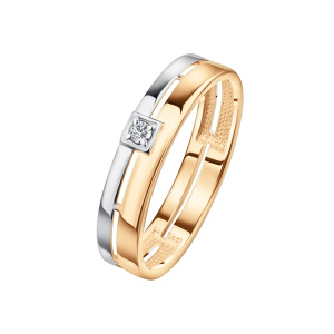 Обручальное кольцо из золота с бриллиантами