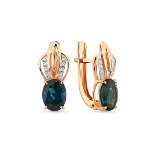 Серьги из золота с полудрагоценными вставками