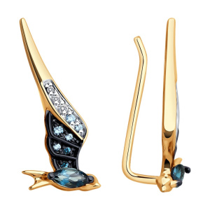 Серьги из золота с полудрагоценными вставками