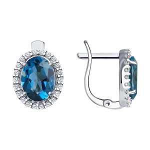 Серьги из золота с полудрагоценными вставками