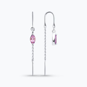 Серьги из серебра с полудрагоценными вставками