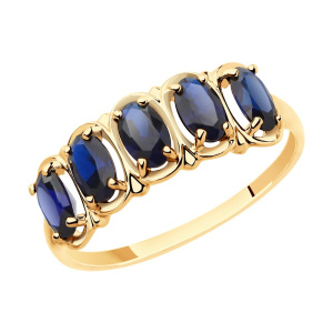 Кольцо из золота с полудрагоценными вставками