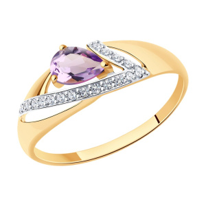 Кольцо из золота с полудрагоценными вставками