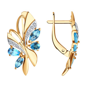 Серьги из золота с полудрагоценными вставками