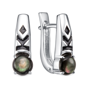 Серьги из серебра с полудрагоценными вставками