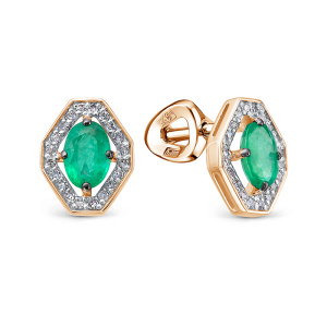 Серьги из золота с цветными драгоценными вставками