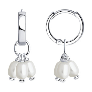 Серьги из серебра с полудрагоценными вставками