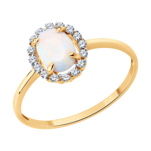 Кольцо из золота с полудрагоценными вставками