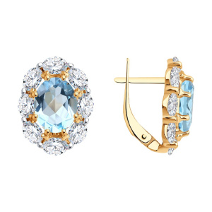 Серьги из золота с полудрагоценными вставками