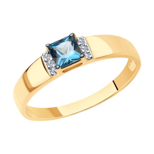 Кольцо из золота с полудрагоценными вставками