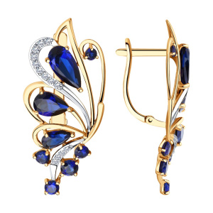 Серьги из золота с полудрагоценными вставками