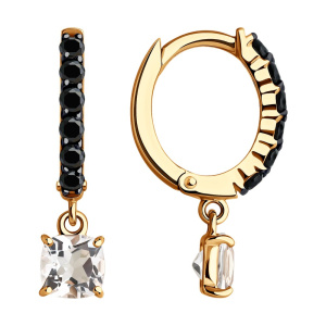 Серьги из золота с полудрагоценными вставками