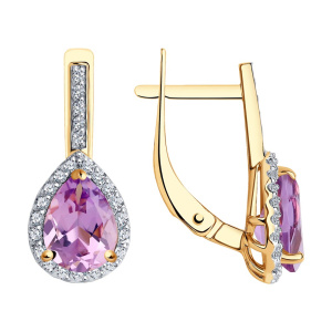 Серьги из золота с полудрагоценными вставками