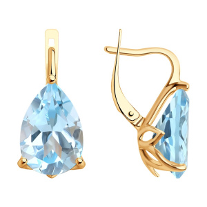 Серьги из золота с полудрагоценными вставками