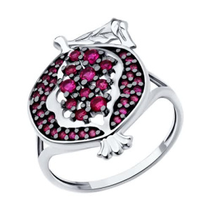 Кольцо из серебра с полудрагоценными вставками