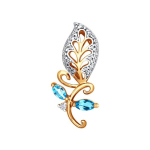 Подвеска из золота с полудрагоценными вставками