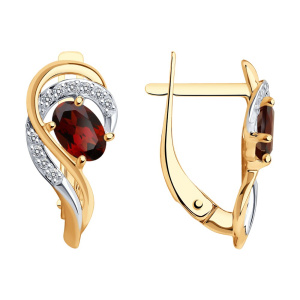 Серьги из золота с полудрагоценными вставками