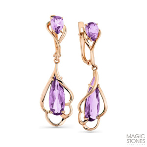 Серьги из золота с полудрагоценными вставками