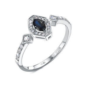 Кольцо из золота с цветными драгоценными вставками