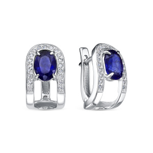 Серьги из серебра с полудрагоценными вставками