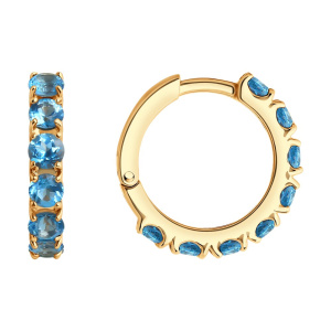 Серьги из золота с полудрагоценными вставками