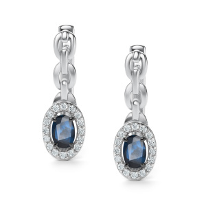 Серьги из золота с цветными драгоценными вставками