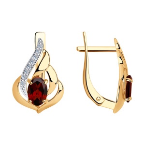 Серьги из золота с полудрагоценными вставками