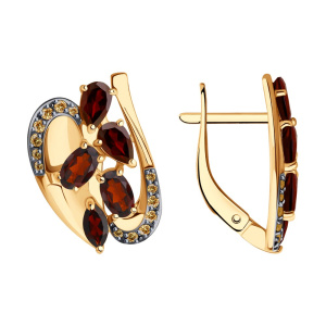 Серьги из золота с полудрагоценными вставками