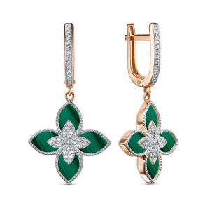 Серьги из золота с полудрагоценными вставками