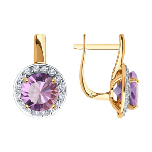 Серьги из золота с полудрагоценными вставками