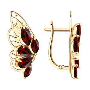 Серьги из золота с полудрагоценными вставками