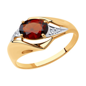 Кольцо из золота с полудрагоценными вставками